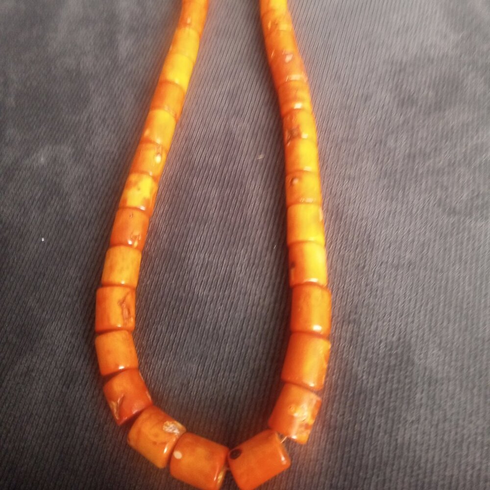 African Coral Necklace Orange